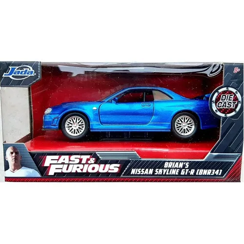 Brian´s Nissan Skyline Gt-r Rápido Y Furioso 1:32 Jada Color Azul Rey