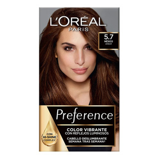 2 Pzs Loreal Tinte Permanente Dama Preference 5.7 Castaño 2 Pzs Loreal Tinte Permanente Dama Preference 5.7 Castaño