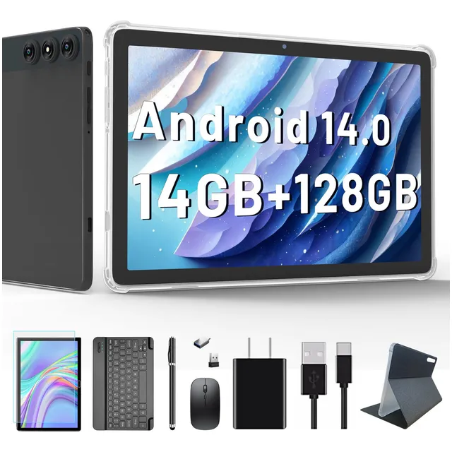 Tablet Feonal D106 10.1" Android 14, 14GB RAM, 128GB, 4G, Dual SIM, Teclado, 1TB Expandible, GPS