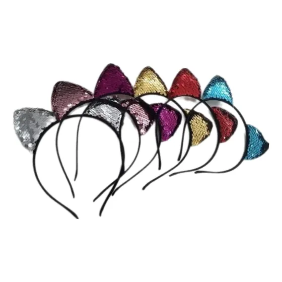 Diadema De Gato Con Lentejuelas Pack X 6 (tia2016)