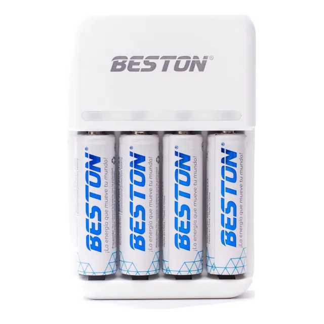 Baterias Beston Aa Recargable X 4 Pack + Cargador Pila 