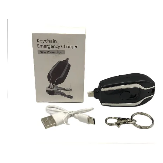 Llavero Power Bank  Mini Tipo iPhone Lightning Negro