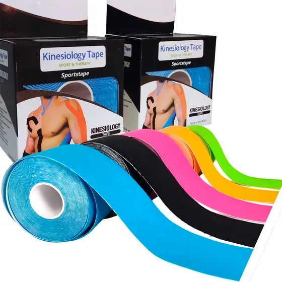 Cinta de kinesiología, cinta adhesiva, fisioterapia, vendaje de kinesiología, color naranja