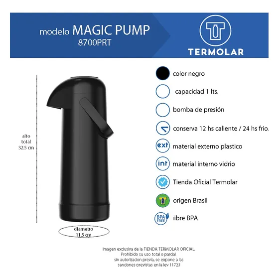 Termo Bomba Magic Pump 1 L Frio Y Calor