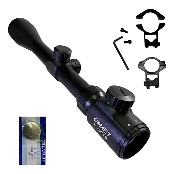Mira Telescópica Retícula Iluminada 3-9x40 + Montura De 11mm