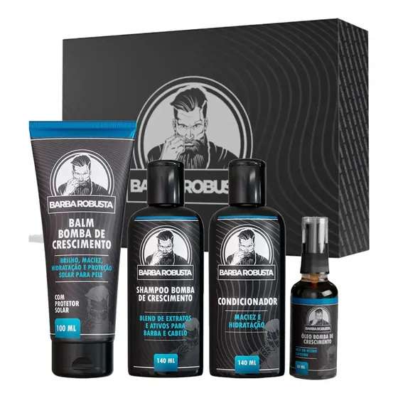 Kit Barba Shampoo Óleo Condicionador Balm Presente Homem