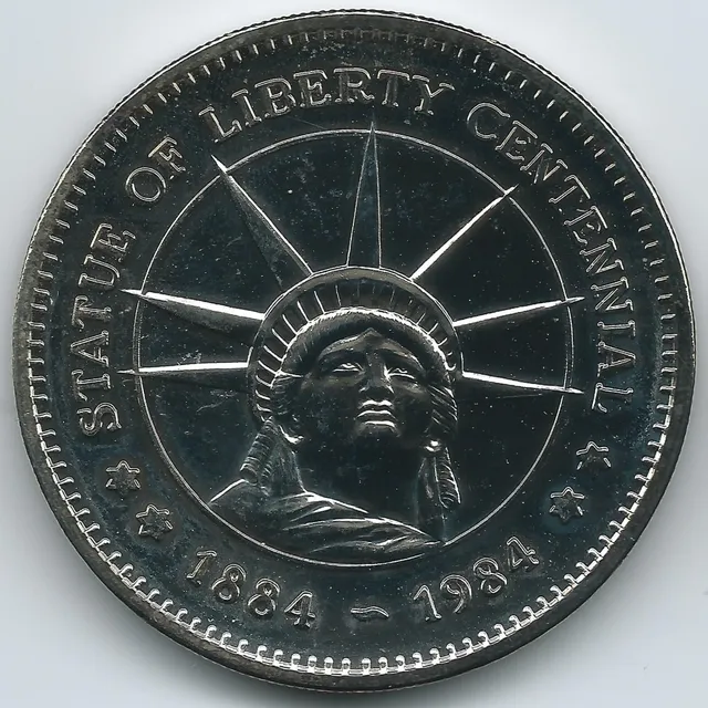 Medalla Estatua D La Libertad 1984 Centenario U S A Capsula 