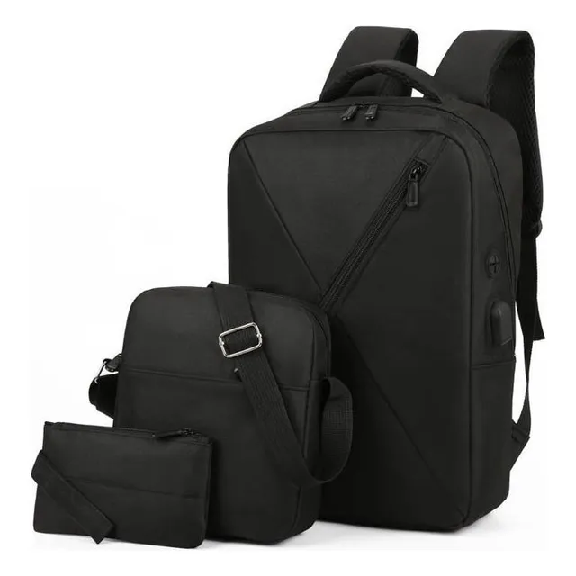 Mochila Antirrobo Carga Usb Escuela Ocio Portátil 3 Piezas