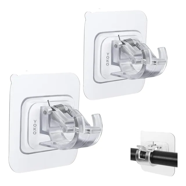 Soporte Gancho Para Tubo Cortina Adhesivo Sin Perforar X2