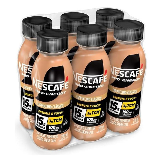 Pack Nescafé Capuccino Clássico Pro-energy 270ml Com 6 Unidades Pack Nescafé Capuccino Clássico Pro-energy 270ml Com 6 Unidades