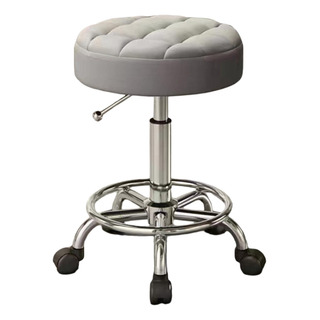 Taburete De Bar Con Ruedas Y Altura Ajustable, De 17,7 Gris Taburete De Bar Con Ruedas Y Altura Ajustable, De 17,7 Gris