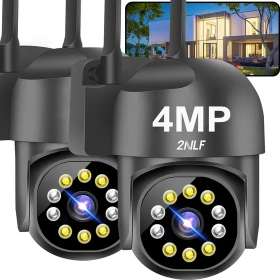 2nlf® 2pcs Cámaras De Seguridad Exterior Wifi Ip Alarma