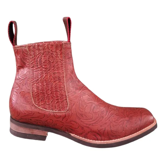 Botin Chato Piel Nat Troquelada Suela Neolite Unisex