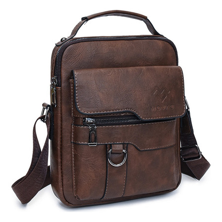 Bolso Bandolera Maletín De Hombre Cuero. Color Marrón Oscuro Bolso Bandolera Maletín De Hombre Cuero. Color Marrón Oscuro