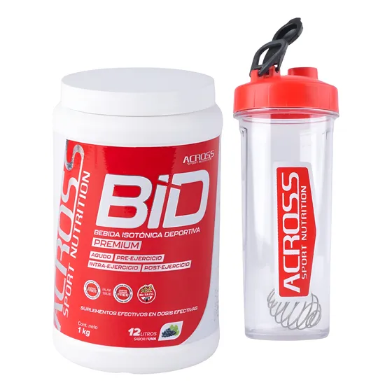 Suplemento Bebida Isotónica 1kg Across Vaso Mezclador 750ml