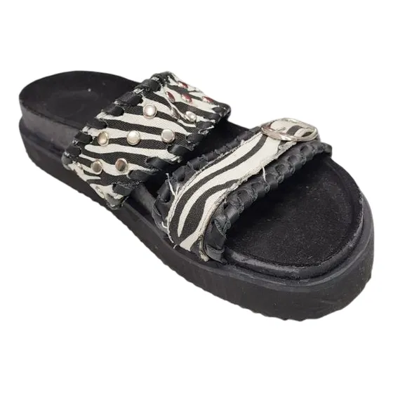 Sandalias Animal Print Plataforma Zapato Para Dama Tachas