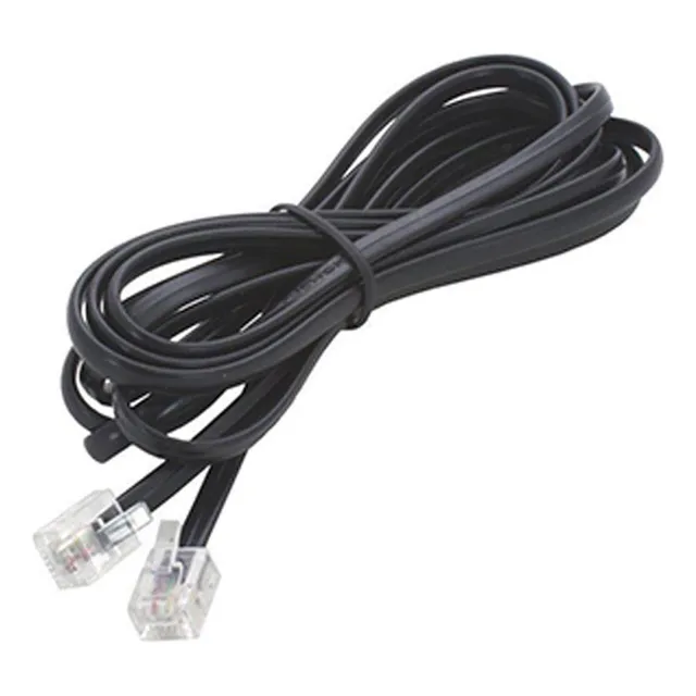 Fio De Telefone Fixo 1 Metro Rj11 X Rj11 Cabo 4 Vias Preto