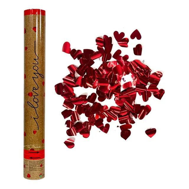 Lanza Confettis Corazones X 2 Unidades 40 Cm San Valentín