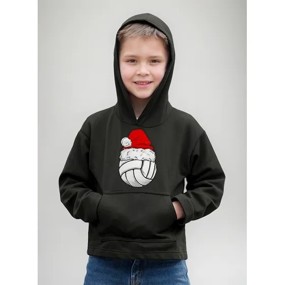 Sudadera Negra De Navidad Infantil Balon Voleibol Con Gorra