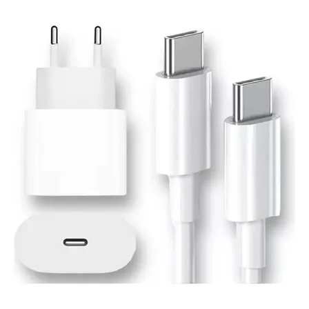 Cargador Usb C Carga Rapida 35w Compatible Con iPhone 15-16 Color Blanco