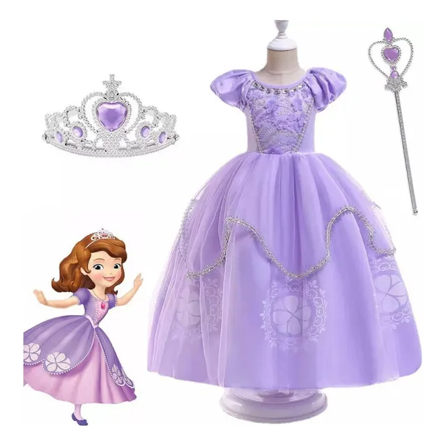 A Vestido De Princesa Sofía For Cosplay Con Accesorios Comple