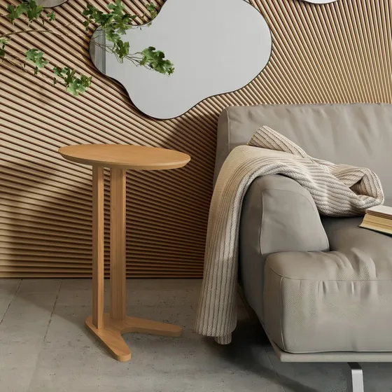 Mesa Lateral Oval 60cm Dalla Costa Freijó Amadeirado Gf