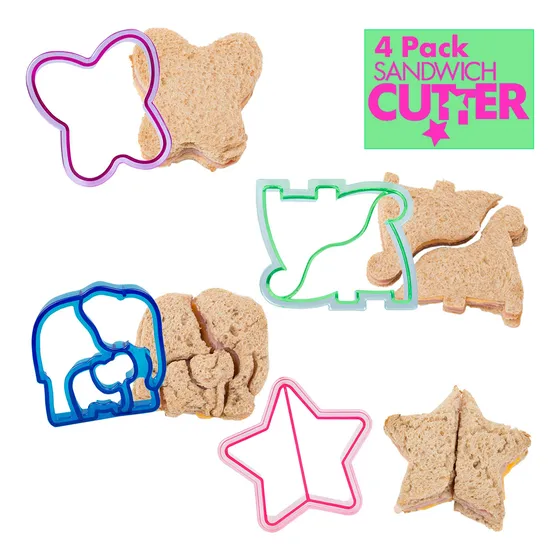 Cortador Sandwich Para Niño 4 Unidad Bonito Corteza Pan Casa