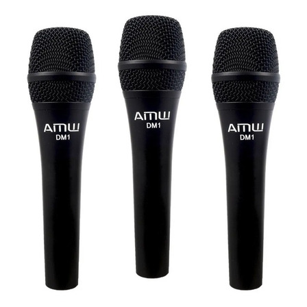 Amw Dm1 Microfone Dinâmico Fio Cardioide Em Metal . Kit 3x ! Amw Dm1 Microfone Dinâmico Fio Cardioide Em Metal . Kit 3x !