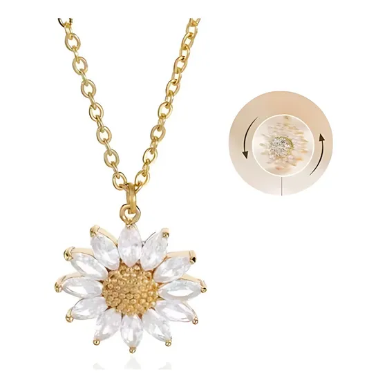 Collar De Girasol Giratorio Cadena Relajante Anti Estres