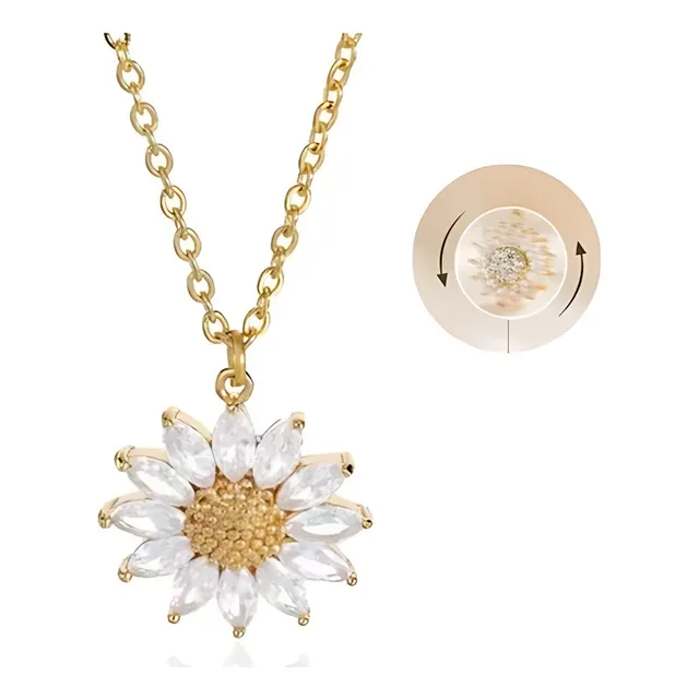 Collar De Girasol Giratorio Cadena Relajante Anti Estres
