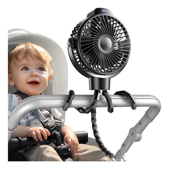 Ventilador De Cochecito Koonie, Batería Recargable Portátil