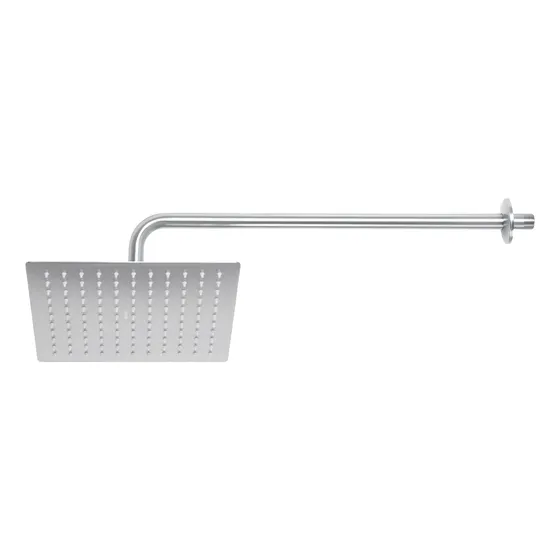 Regadera Satín 12 PuLG Plato Cuadrado C/brazo 45774 Foset