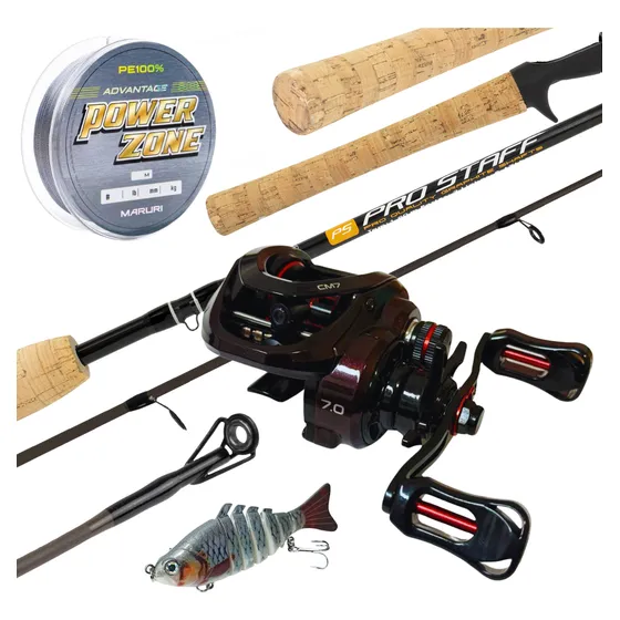 Kit Completo Para Pesca Carretilha Cm7 Vara E Acessorios