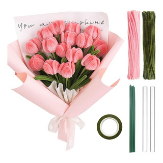 Limpia Pipas Chenile Ramo Tulipanes De Tejidos A Mano Regalo Limpia Pipas Chenile Ramo Tulipanes De Tejidos A Mano Regalo