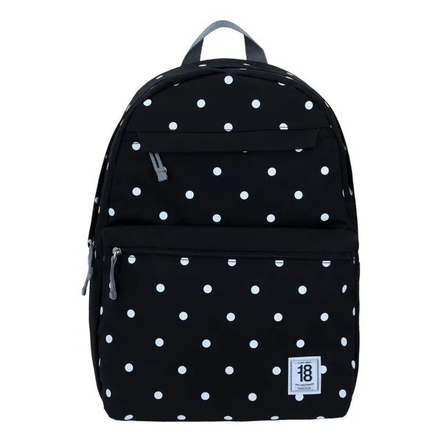 Mochila Grande 1818 Color Negro Con Puntos Blancos Chenson