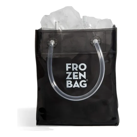 Bolsa Hielera Frozen Bag Ice Negra 9x9x12cm Hielo Frapera Color Negro Black