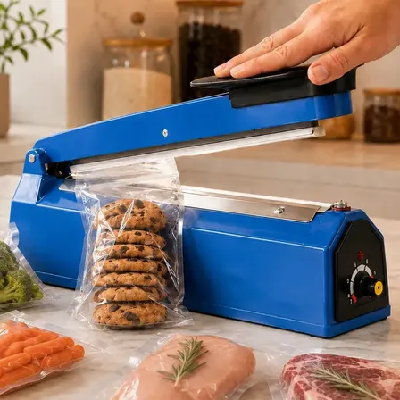 Seladora Térmica Manual 30cm Para Vedação De Alimentos Sacos Plásticos Embalagem Sela e Corta