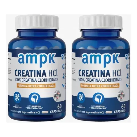 Creatina HCL Ampk en cápsula Sin sabor 2 packs de 60 un