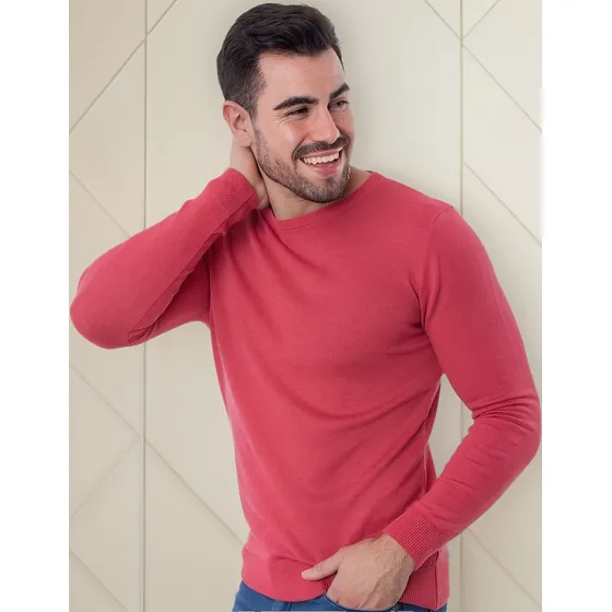Sweater Basico Hombre Pullover Entallado Hilo Otoño/invierno