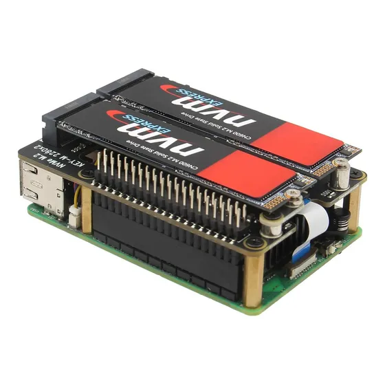 Geekworm X1004 Pcie Doble M.2 Hat Nvme Para Raspberry Pi 5