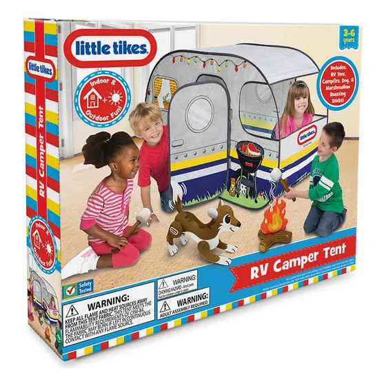 Caravana Tent Little Tikes Rv Con Hoguera Inflable Y Perro