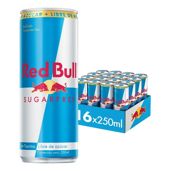 Red Bull Bebida Energética Pack 16 Latas Sin Azúcar 250Ml