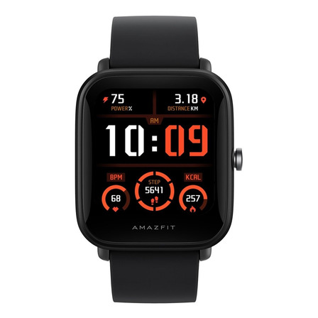 Smartwatch Amazfit Basic Bip U Pro 1.43" caja de  policarbonato  black, malla  black de  caucho de silicona A2008