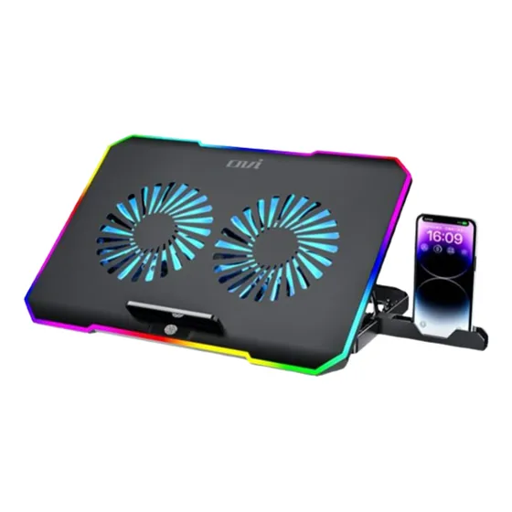 Ventilador Para Laptop Rgb Soporte Teléfono Soporte Gamer Pc