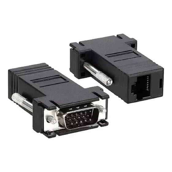 Adaptador Video Vga A Rj45 Utp Red 2pcs Extensor