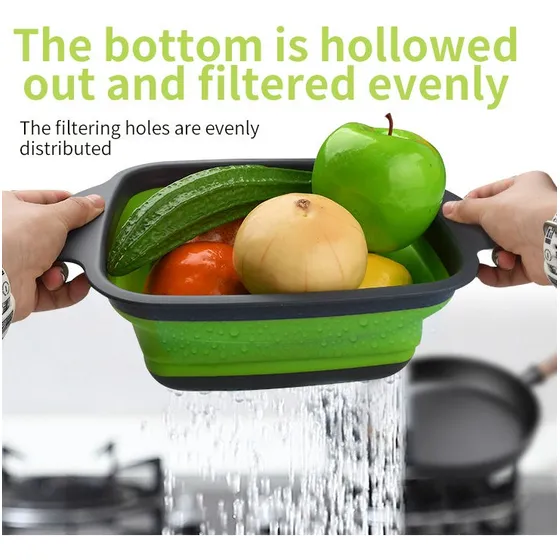 Colador Plastico Escurridor Plegable Cocina Verdura Frutas