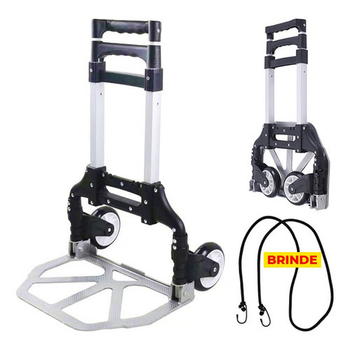 Carrinho De Mão Para Carga Dobrável Plataforma Até 75kg Cor Preto Boden Carrinho De Mão Para Carga Dobrável Plataforma Até 75kg Cor Preto Boden