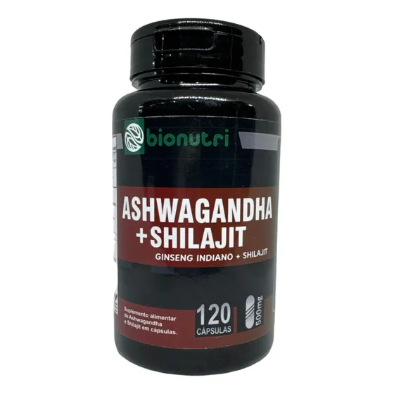 Ashwagandha Ginseng Indiano + Shilajit 120 Caps 500 Mg