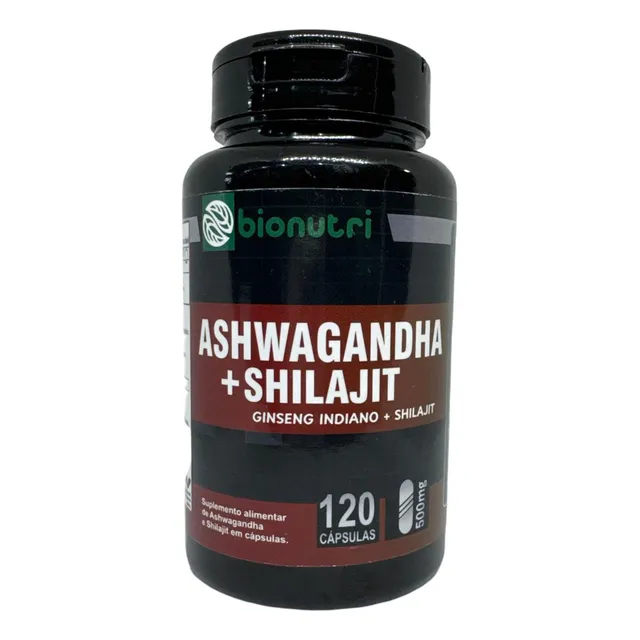 Ashwagandha Ginseng Indiano + Shilajit 120 Caps 500 Mg