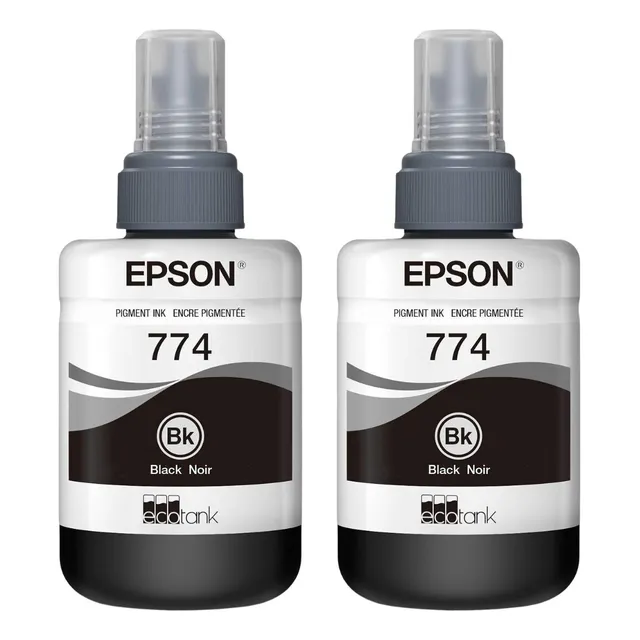 Pack 2 Tintas Epson T774 Original Ecotank Color Negro